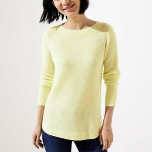 NWT LOFT Textured Shirttail Sweater Yellow Sz Small